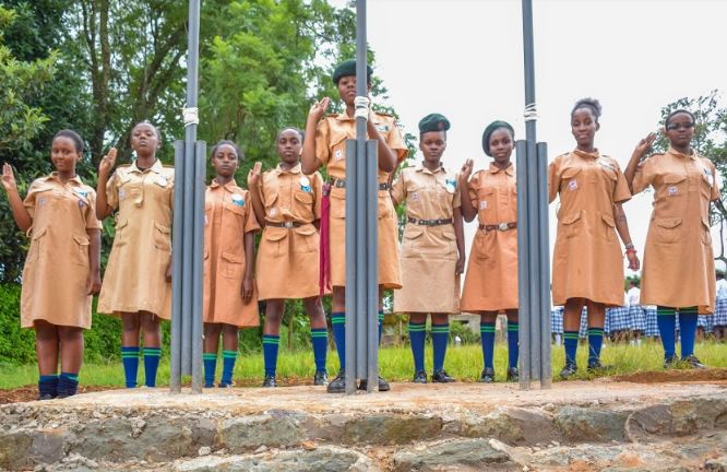 Thika Girls' Karibaribi Senior School students in a Scouts activity
